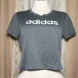 adidas Gray Cropped Logo Tee